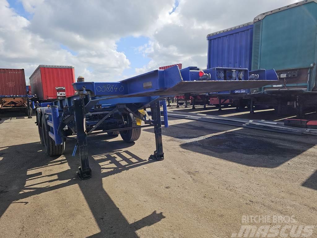 Renders 2 axle 20 ft container chassis steel springs bpw d Containerauflieger