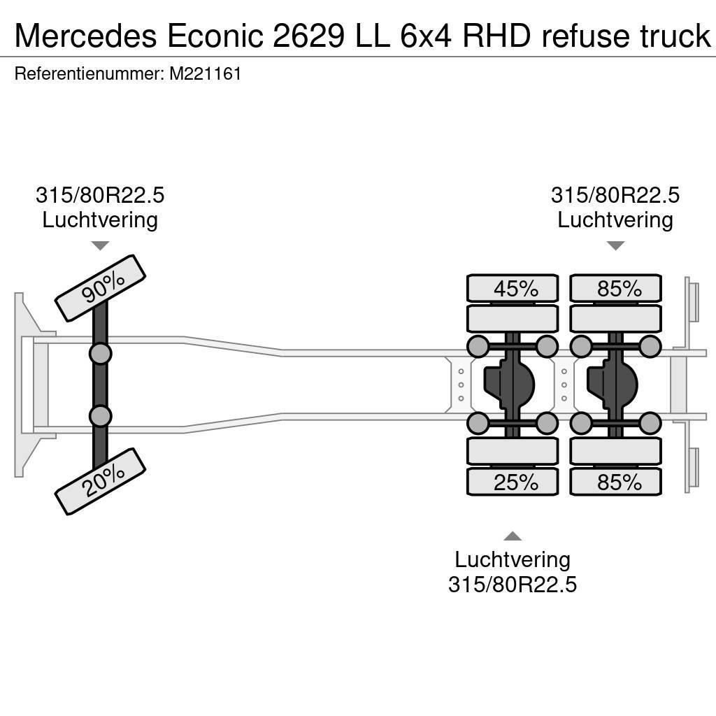 Mercedes-Benz Econic 2629 LL 6x4 RHD refuse truck Müllwagen