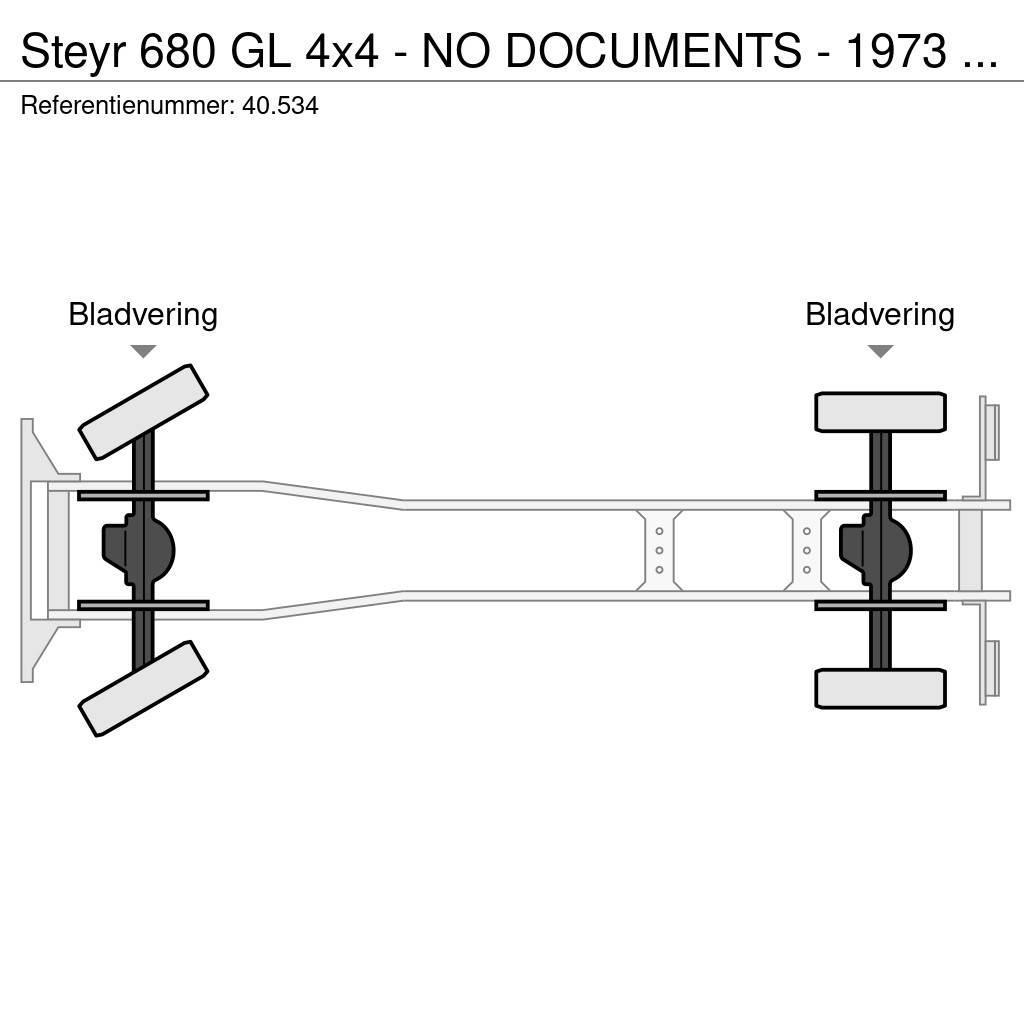 Steyr 680 GL 4x4 - NO DOCUMENTS - 1973 - 40.534 Pritschenwagen/Pritschenwagen mit Seitenklappe