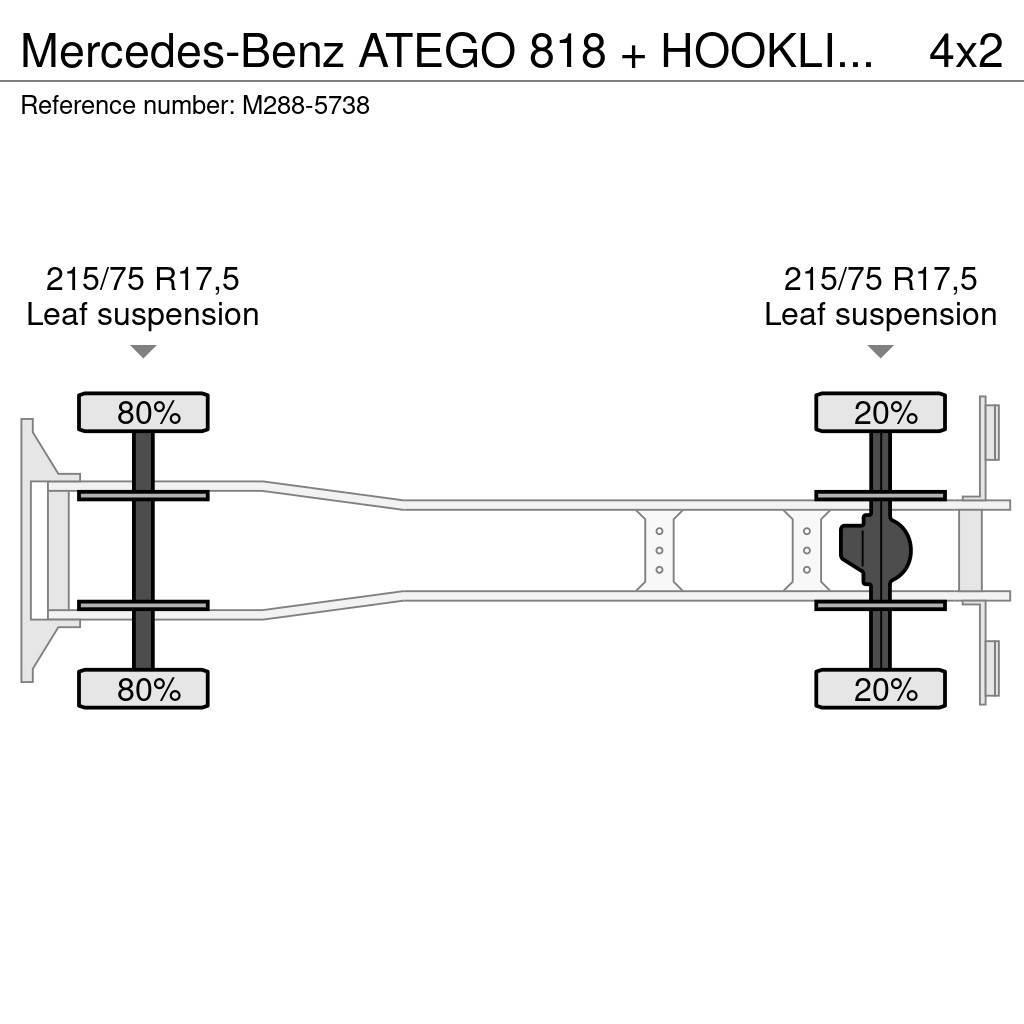 Mercedes-Benz ATEGO 818 + HOOKLIFT + BOX + ANALOG TACHO Abrollkipper