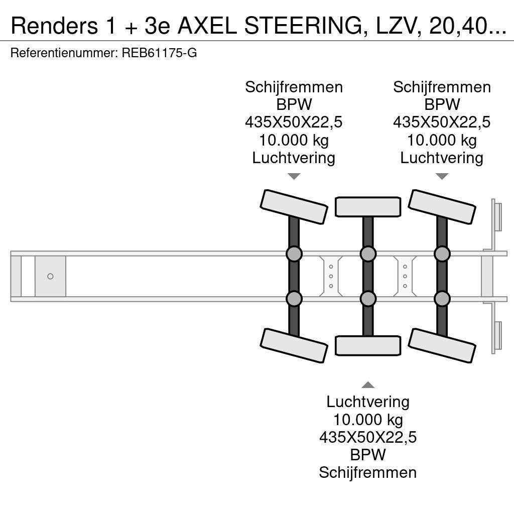 Renders 1 + 3e AXEL STEERING, LZV, 20,40,45 FT Containerauflieger