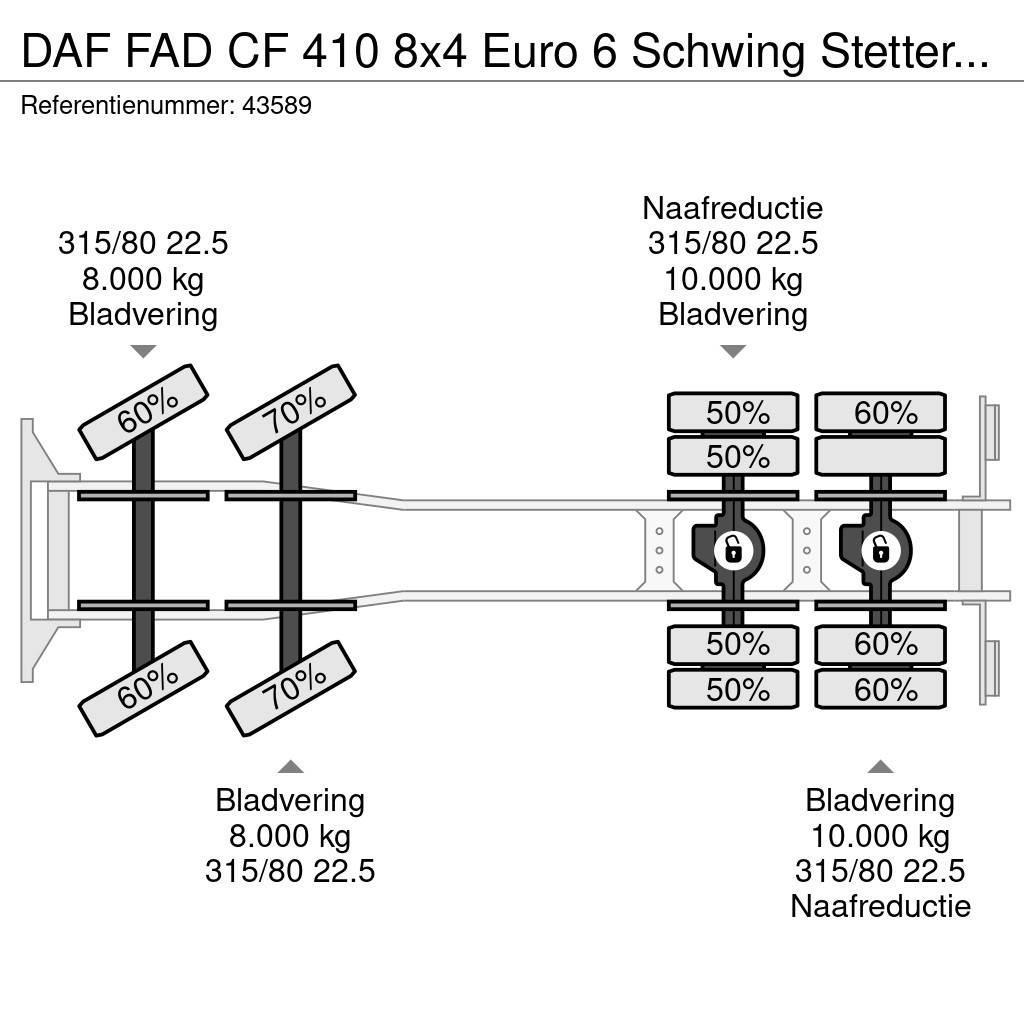 DAF FAD CF 410 8x4 Euro 6 Schwing Stetter 9m³ Just 162 Betonmischer