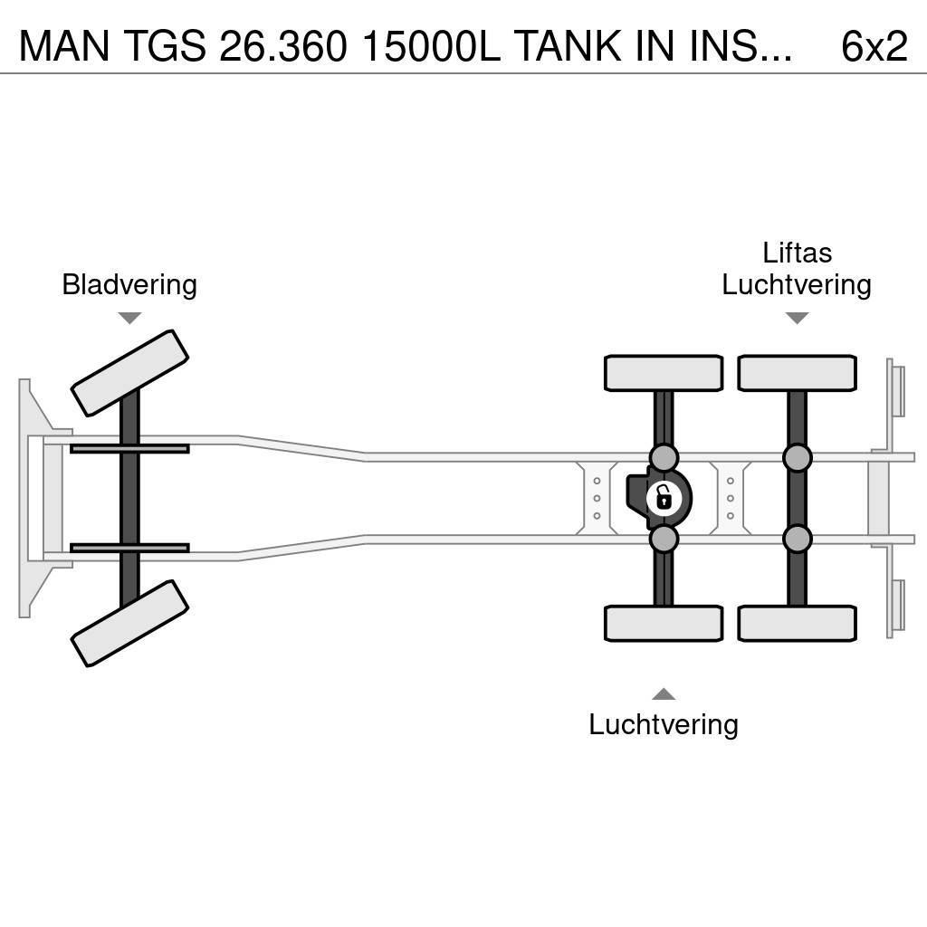 MAN TGS 26.360 15000L TANK IN INSULATED STAINLESS STEE Tankwagen
