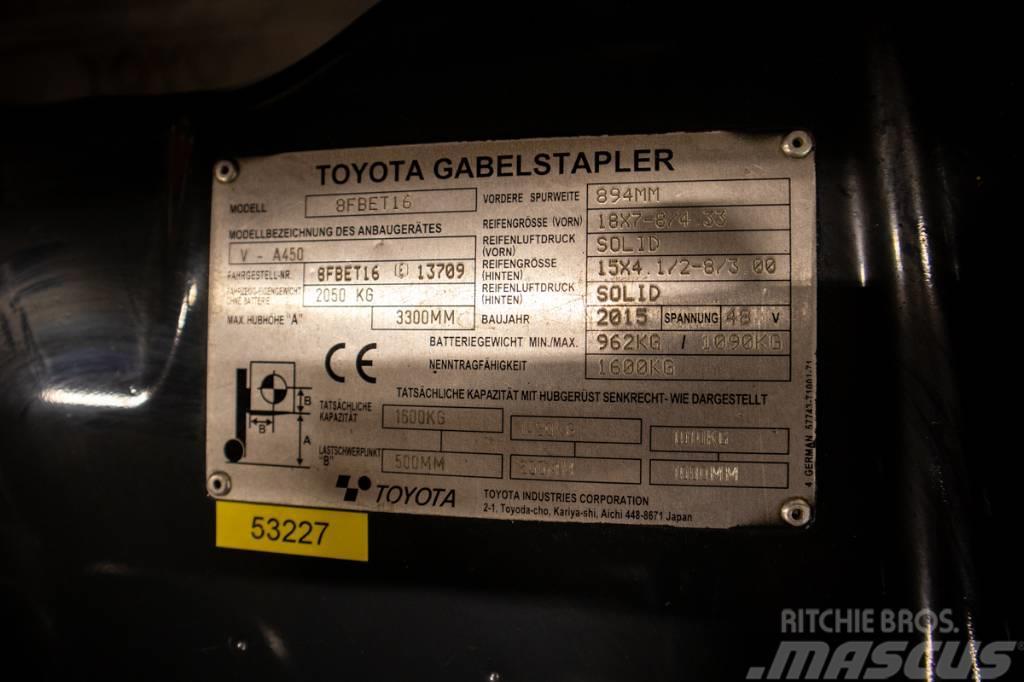 Toyota 8 FB ET 16, smidig 1,6 tons motviktstruck Elektrostapler