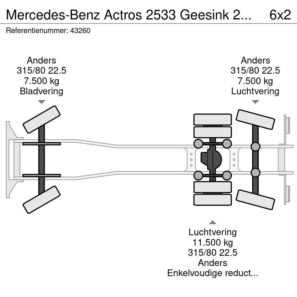 Mercedes-Benz Actros 2533 Geesink 23m³ GEC Welvaarts weegsysteem Müllwagen