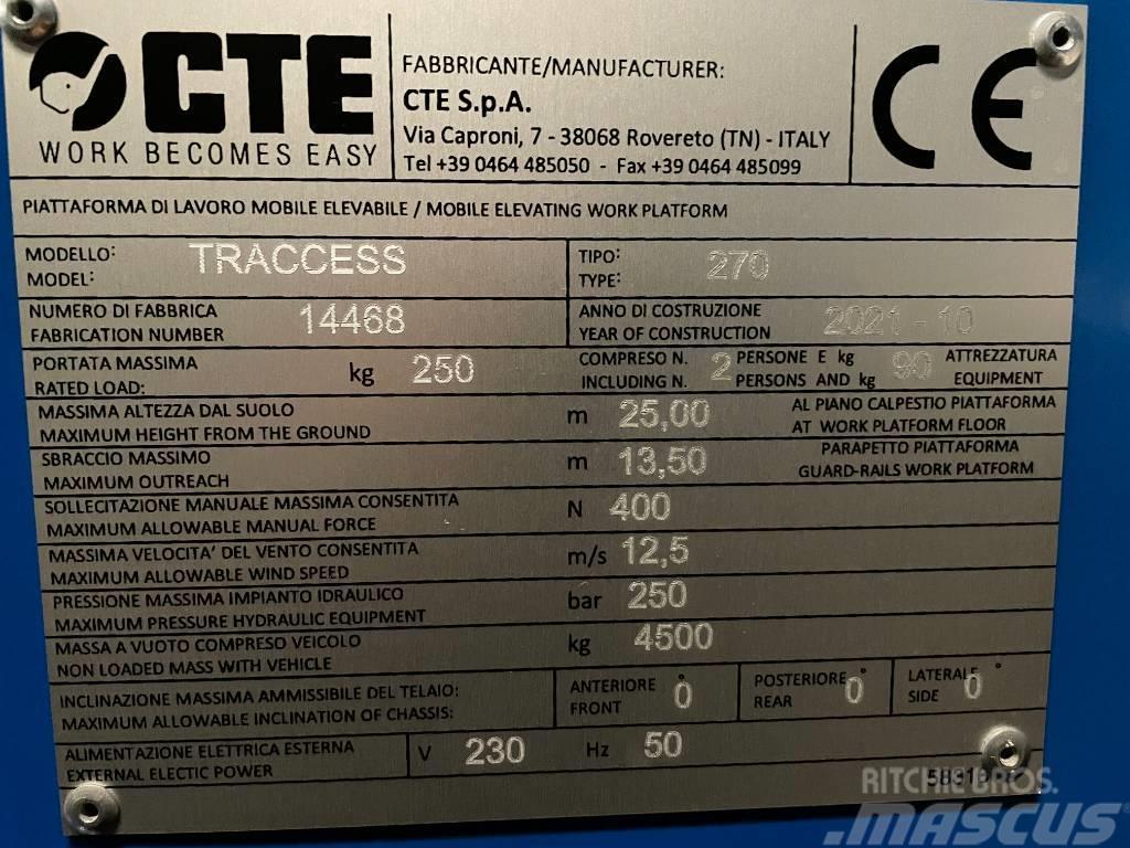 CTE Traccess 270, Bi-Energy, Kettenbühne, Raupe Gelenkteleskoparbeitsbühnen
