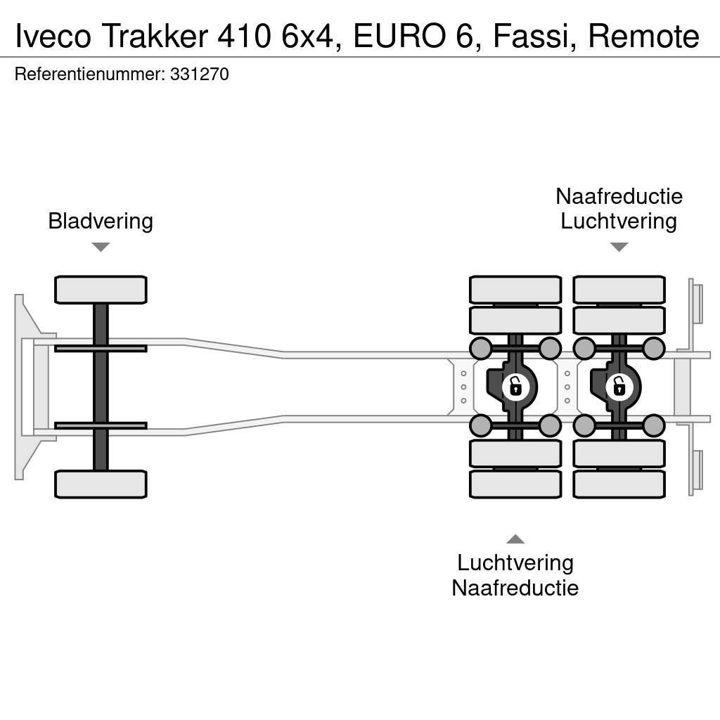 Iveco Trakker 410 6x4, EURO 6, Fassi, Remote Pritschenwagen/Pritschenwagen mit Seitenklappe
