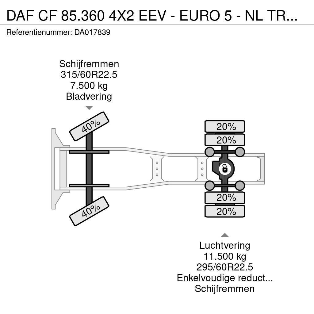 DAF CF 85.360 4X2 EEV - EURO 5 - NL TRUCK - MEGA Sattelzugmaschinen