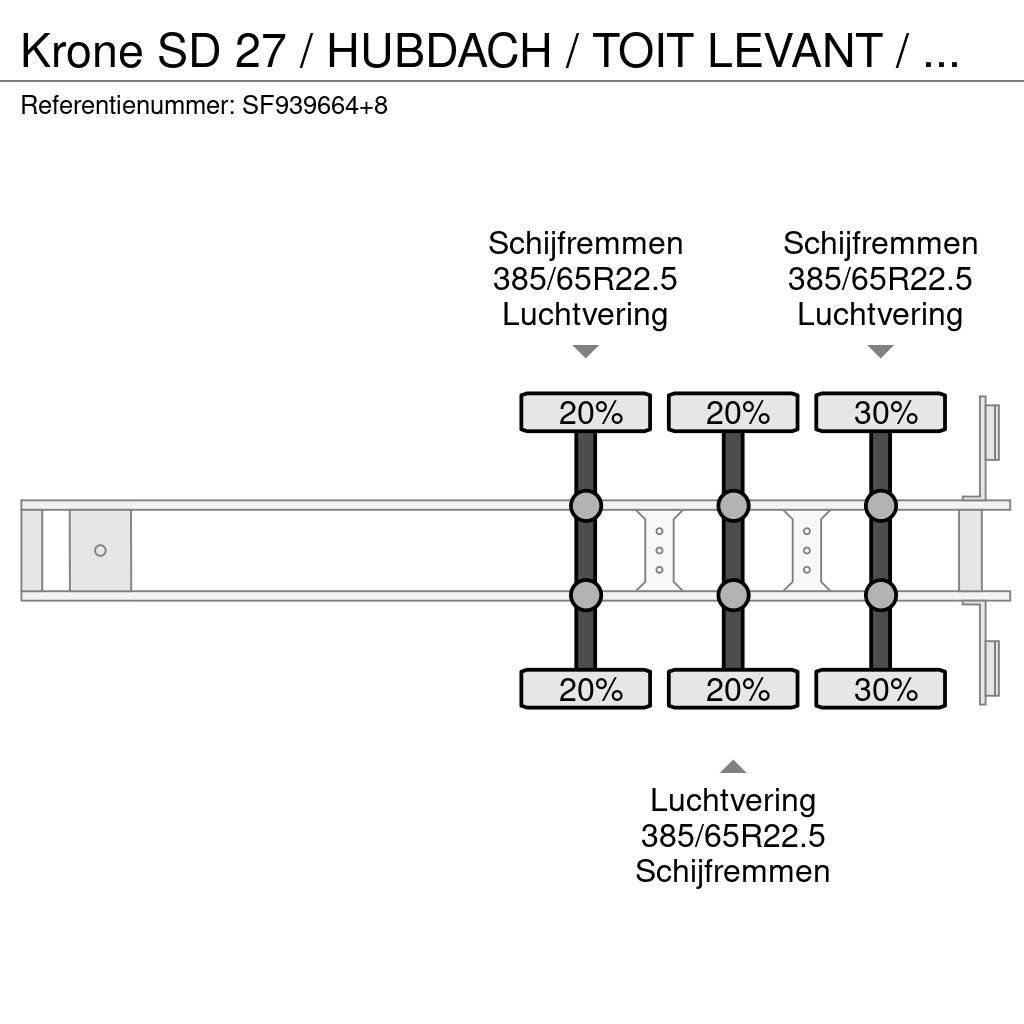 Krone SD 27 / HUBDACH / TOIT LEVANT / HEFDAK / COIL / CO Curtainsiderauflieger