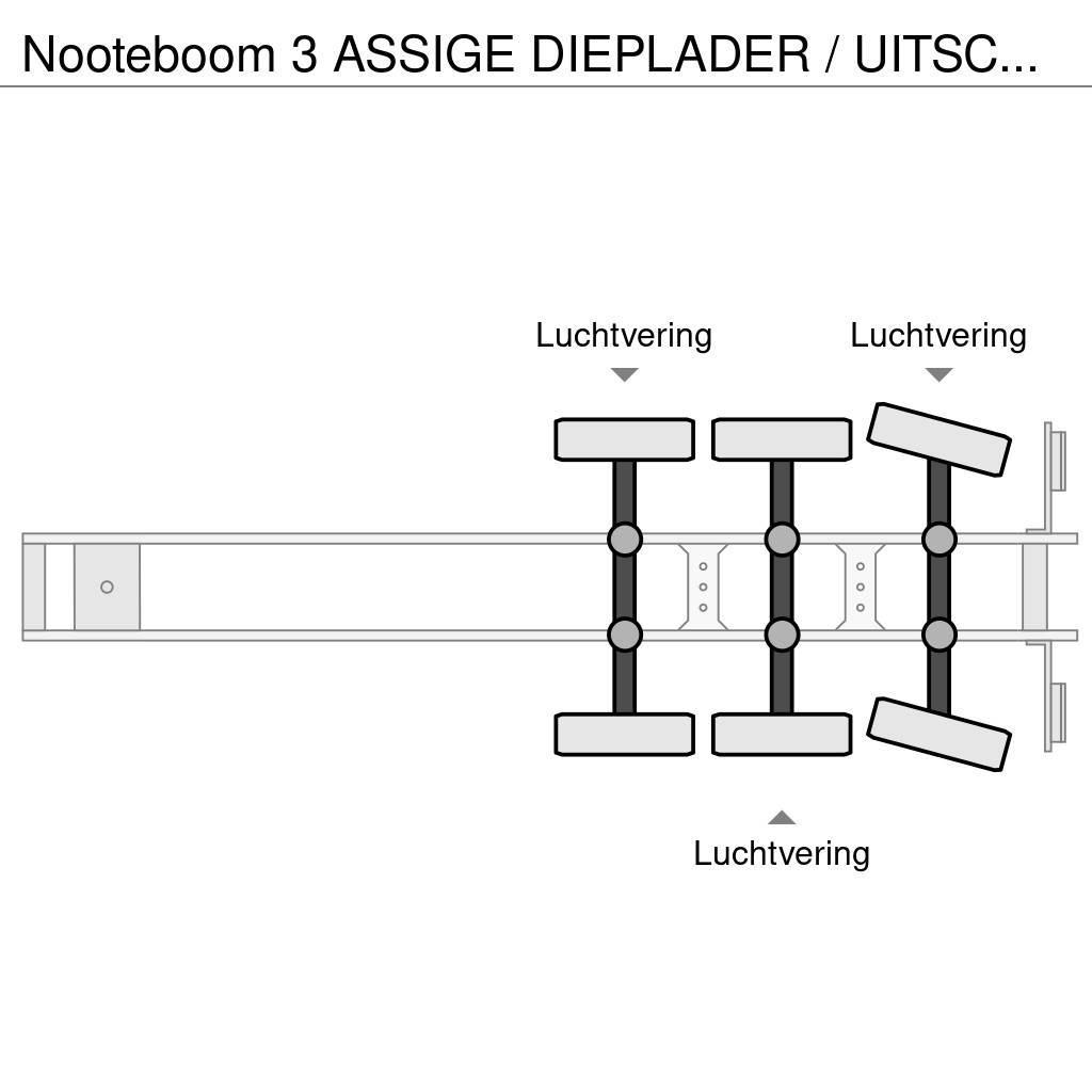 Nooteboom 3 ASSIGE DIEPLADER / UITSCHUIFBAAR / EXTENDABLE / Tieflader-Auflieger