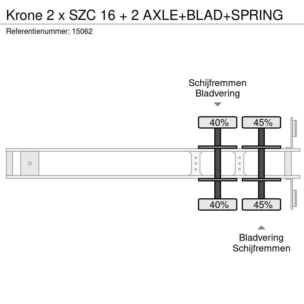 Krone 2 x SZC 16 + 2 AXLE+BLAD+SPRING Containerauflieger