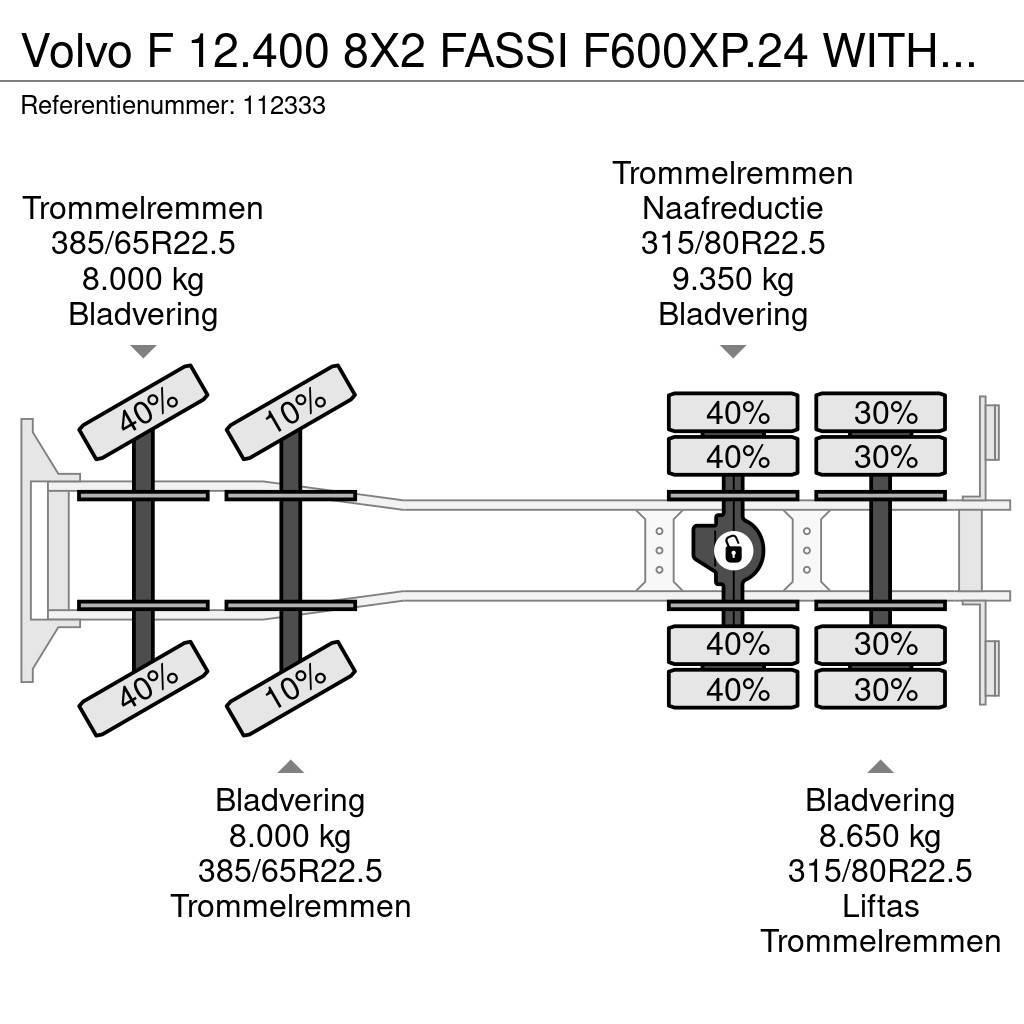 Volvo F 12.400 8X2 FASSI F600XP.24 WITH JIB All-Terrain-Krane