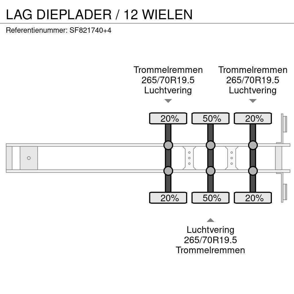 LAG DIEPLADER / 12 WIELEN Tieflader-Auflieger