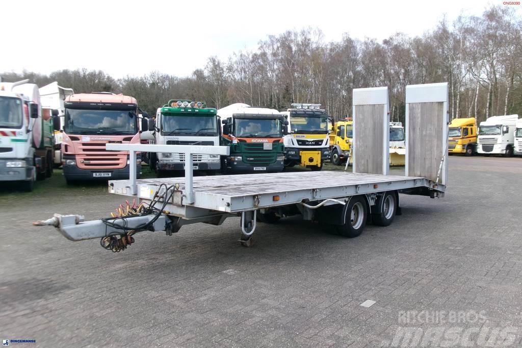 King 2-axle platform drawbar trailer 14t + ramps Pritschenanhänger