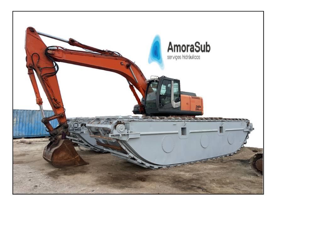  Amphibious Excavateur Hitachi 250 Long Reach 250 Amphibienbagger