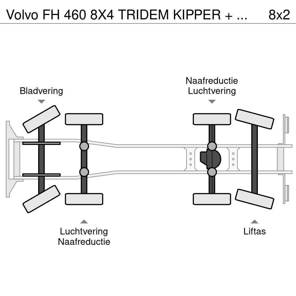 Volvo FH 460 8X4 TRIDEM KIPPER + KRAAN / FASSI F 275 / 2 Pritschenwagen/Pritschenwagen mit Seitenklappe