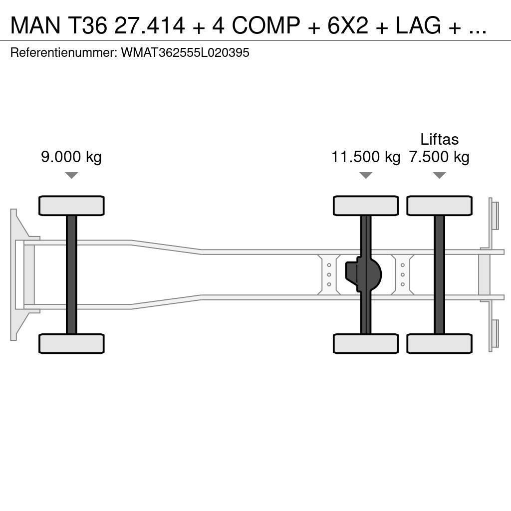 MAN T36 27.414 + 4 COMP + 6X2 + LAG + MANUAL Tankwagen