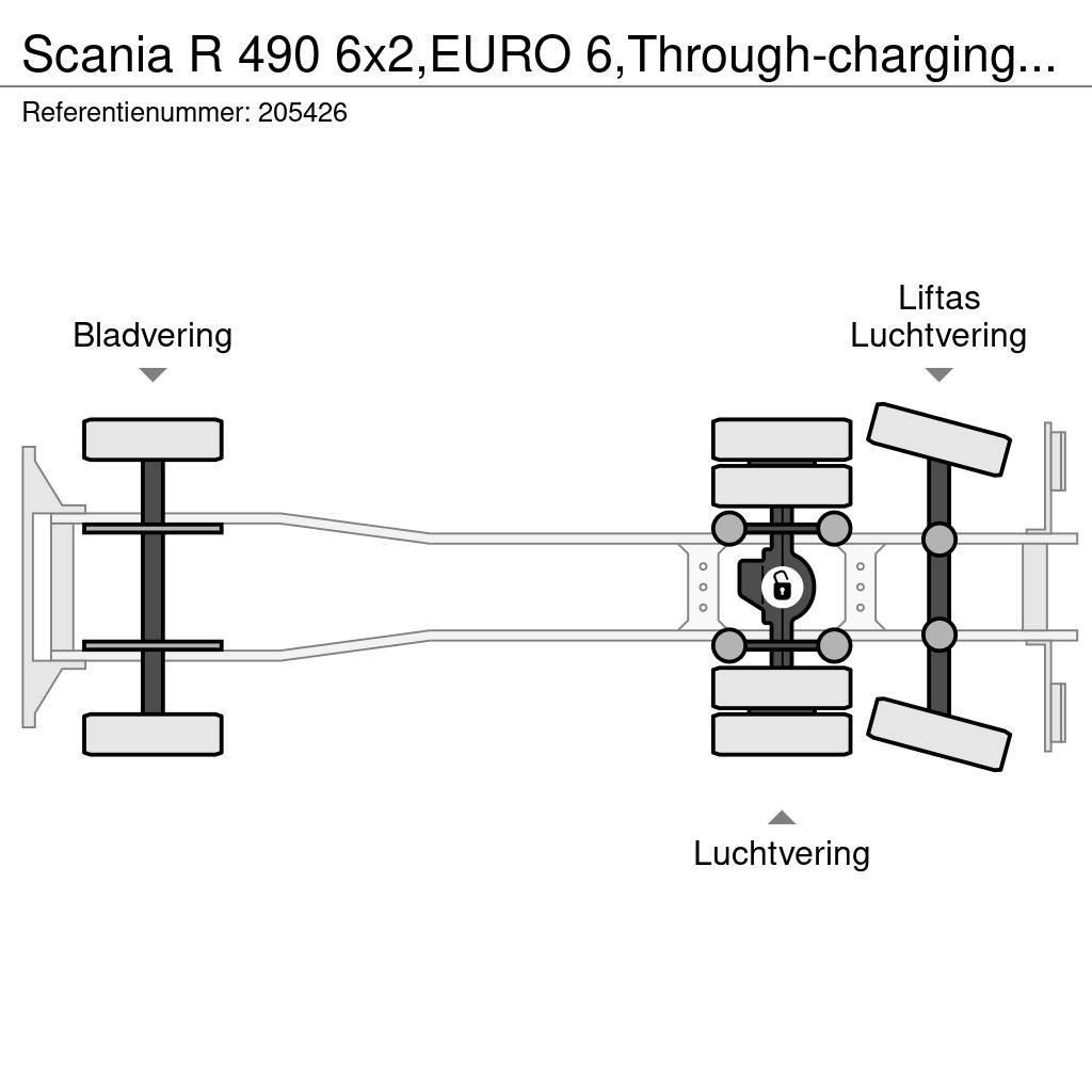 Scania R 490 6x2,EURO 6,Through-charging system,Retarder, Pritsche & Plane