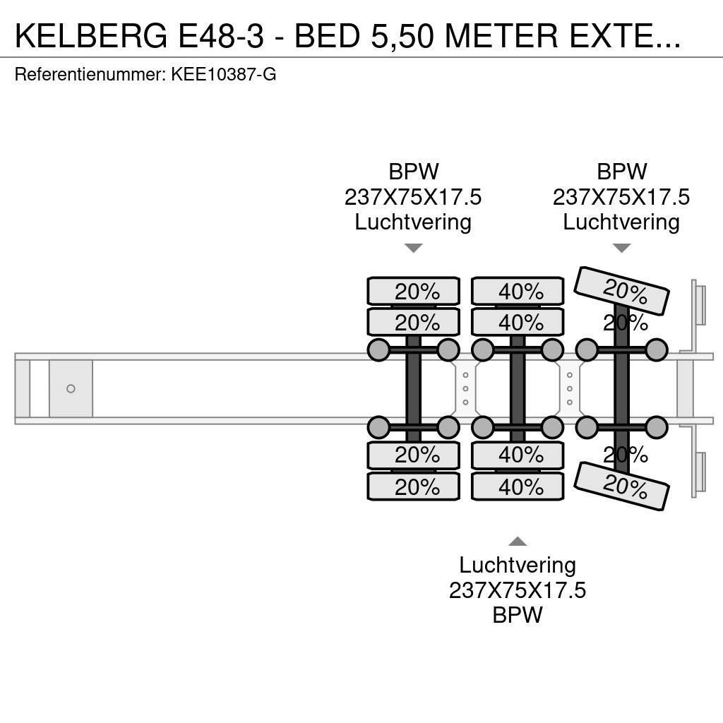 Kel-Berg E48-3 - BED 5,50 METER EXTENDABLE + HYDRAULIC RAMP Tieflader-Auflieger