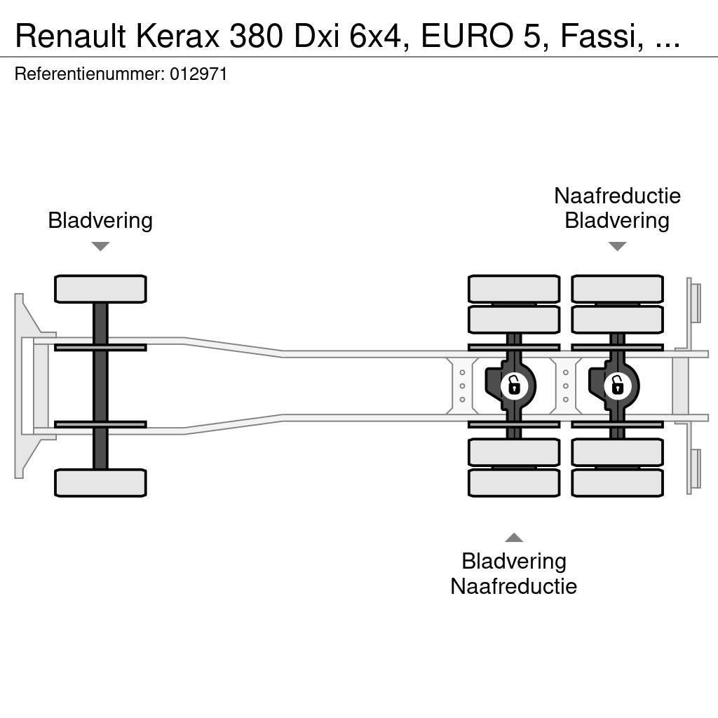 Renault Kerax 380 Dxi 6x4, EURO 5, Fassi, Remote, Steel su Pritschenwagen/Pritschenwagen mit Seitenklappe