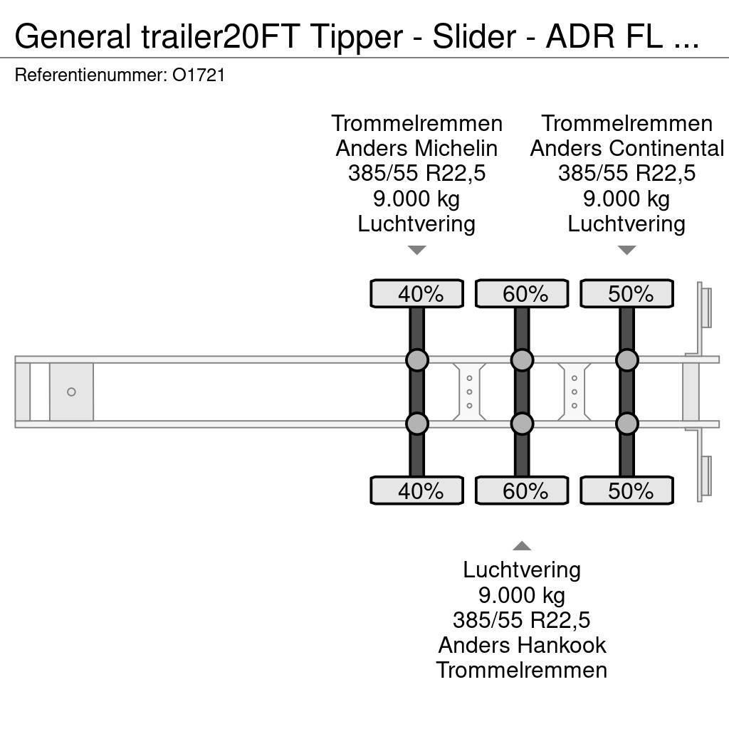 General Trailer 20FT Tipper - Slider - ADR FL OX AT - ElectricHydr Containerauflieger