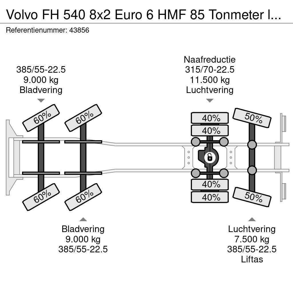 Volvo FH 540 8x2 Euro 6 HMF 85 Tonmeter laadkraan + Fly- All-Terrain-Krane