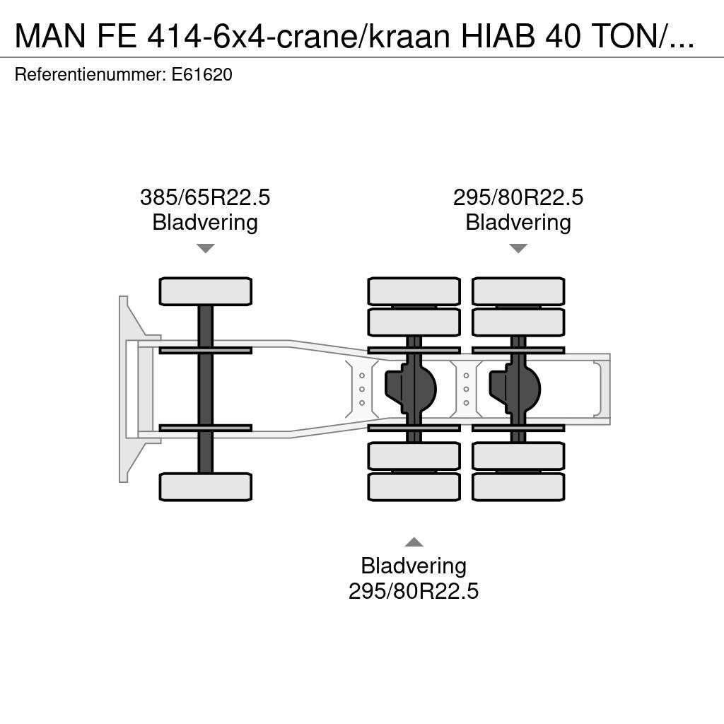 MAN FE 414-6x4-crane/kraan HIAB 40 TON/M -5xHYDR. Sattelzugmaschinen