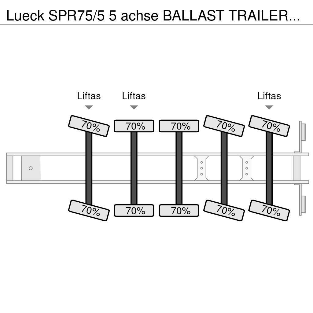 Lueck SPR75/5  5 achse BALLAST TRAILER 3x STEERAXLE!! Pritschenauflieger