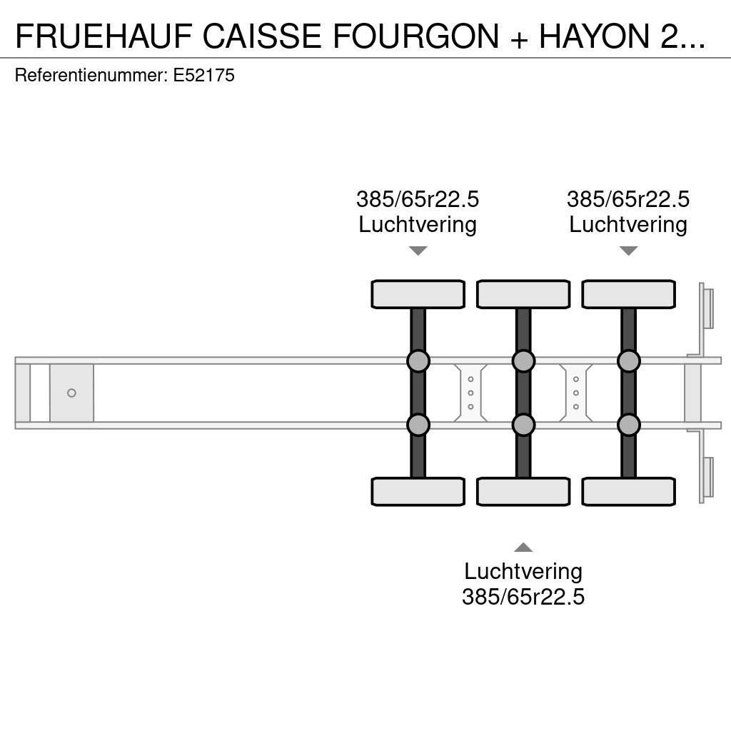 Fruehauf CAISSE FOURGON + HAYON 2500 KG (2017) Kofferauflieger