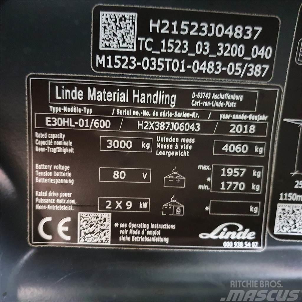 Linde E30/600HL Container Elektrostapler
