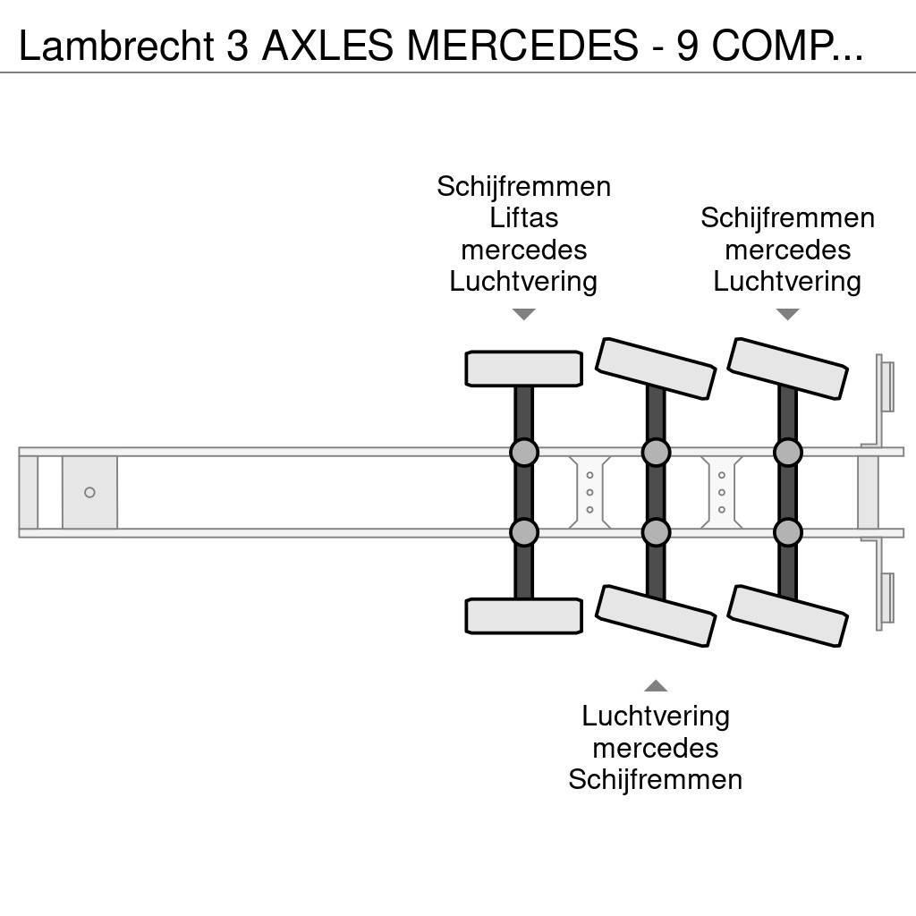  Lambrecht 3 AXLES MERCEDES - 9 COMPARTMENTS - FOOD Tankauflieger