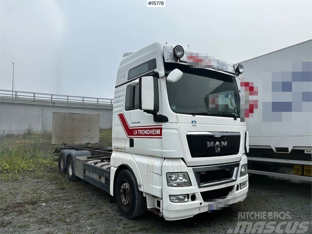 MAN TGX 26.480 6x2 Container truck w/ lift. Rep object Containerwagen