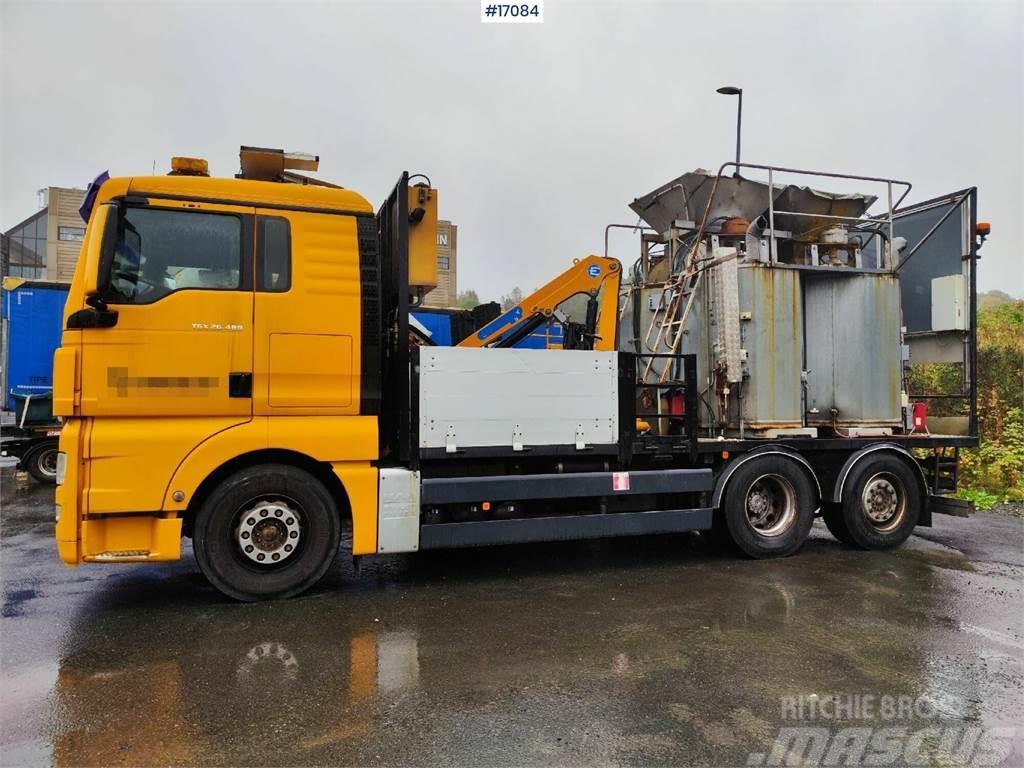 MAN TGX 26.480 Boiler truck with crane. Rep object Kommunal-Sonderfahrzeuge