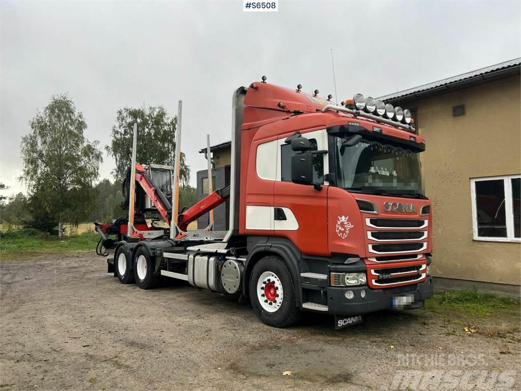 Scania R560 Timber Truck with trailer and crane Holztransporter