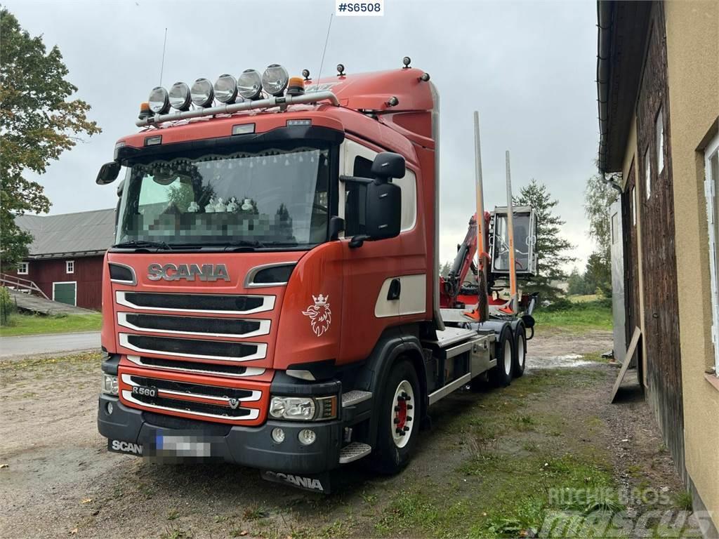 Scania R560 Timber Truck with trailer and crane Holztransporter
