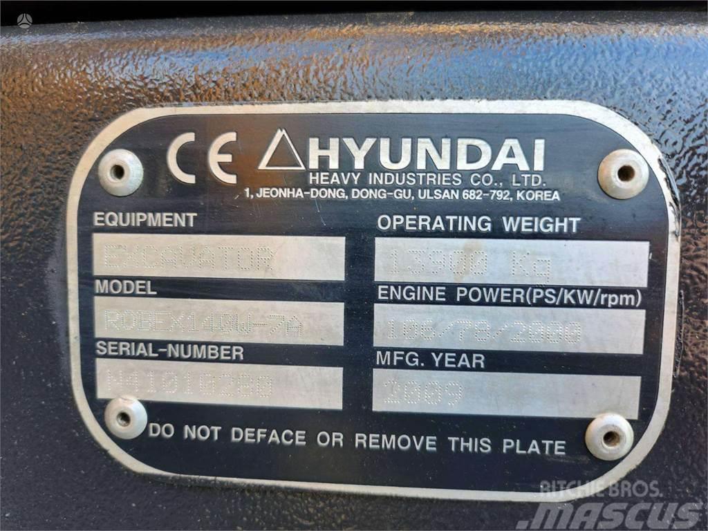 Hyundai Robex 140W-7A ROTOTILTAS + KAU Raupenbagger