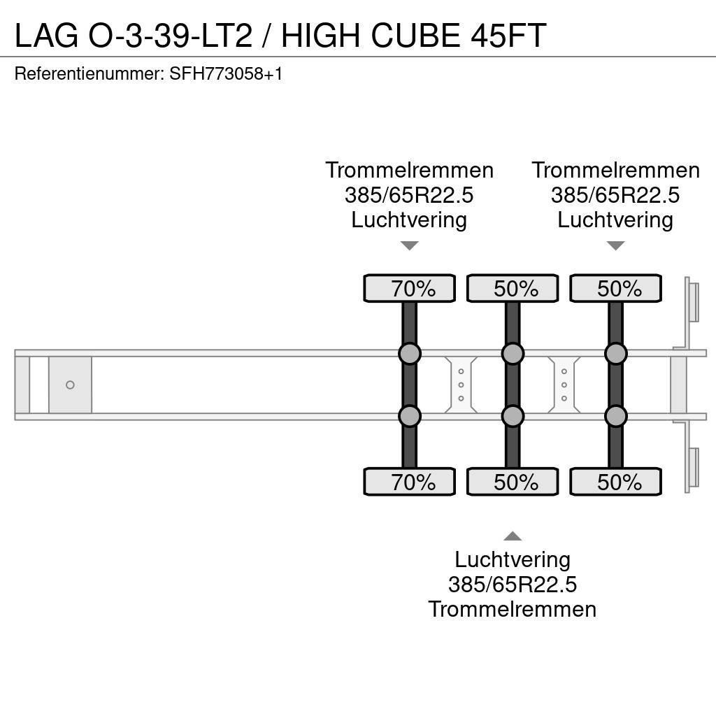LAG O-3-39-LT2 / HIGH CUBE 45FT Containerauflieger
