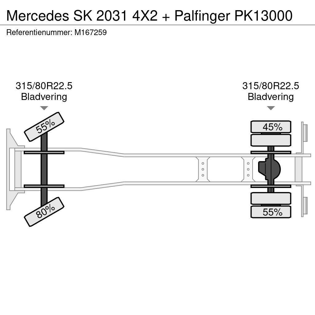 Mercedes-Benz SK 2031 4X2 + Palfinger PK13000 Pritschenwagen/Pritschenwagen mit Seitenklappe