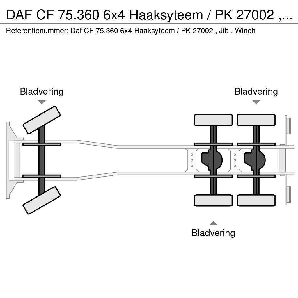 DAF CF 75.360 6x4 Haaksyteem / PK 27002 , Jib , Winch Abrollkipper