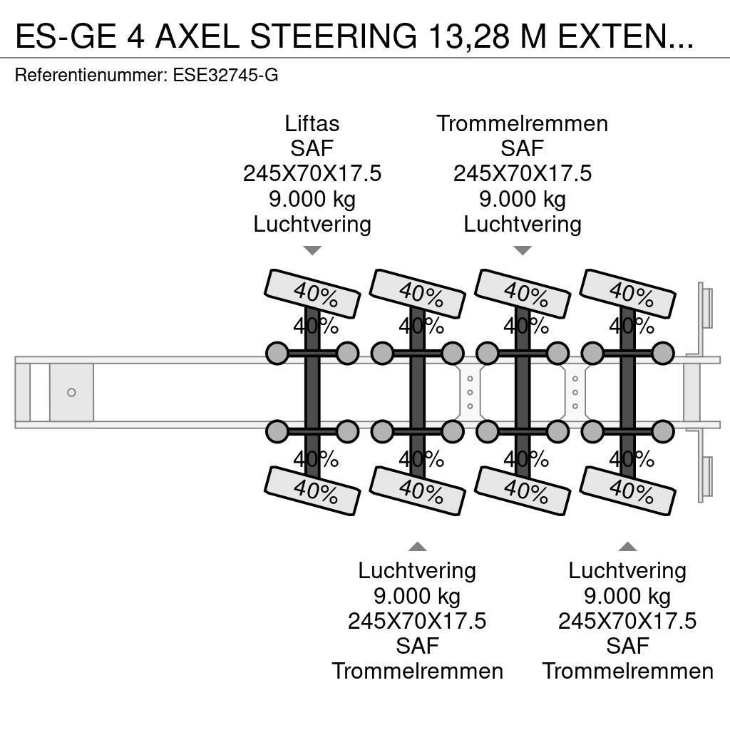 Es-ge 4 AXEL STEERING 13,28 M EXTENDABLE Tieflader-Auflieger