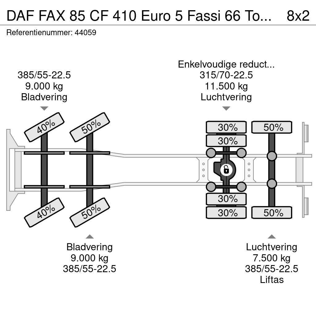 DAF FAX 85 CF 410 Euro 5 Fassi 66 Tonmeter laadkraan All-Terrain-Krane