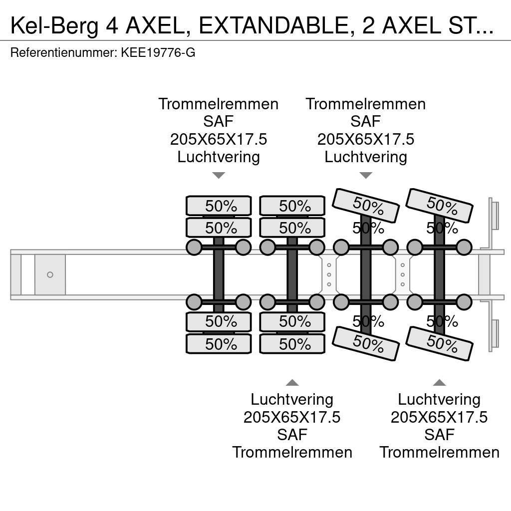 Kel-Berg 4 AXEL, EXTANDABLE, 2 AXEL STEERING Tieflader-Auflieger
