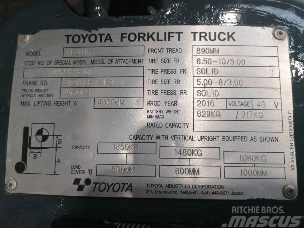 Toyota 8FBN18 Elektrostapler