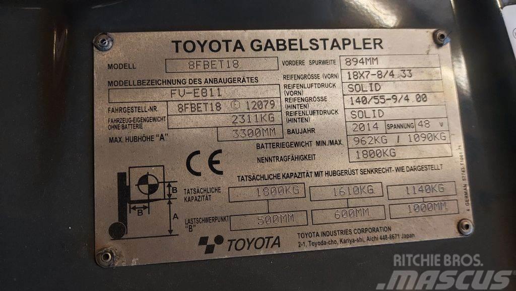 Toyota 8FBET18 // Duplex // SS // 4100 Std. Elektrostapler