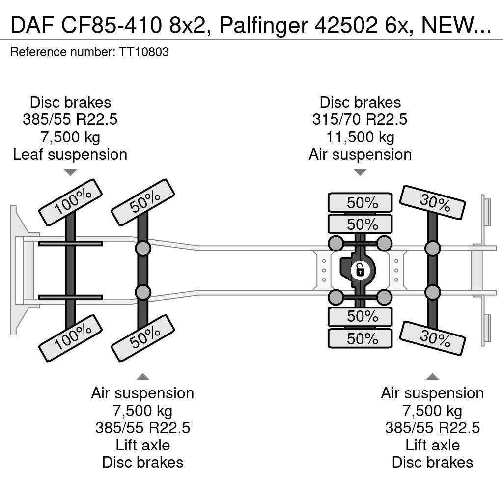 DAF CF85-410 8x2, Palfinger 42502 6x, NEW Engine All-Terrain-Krane