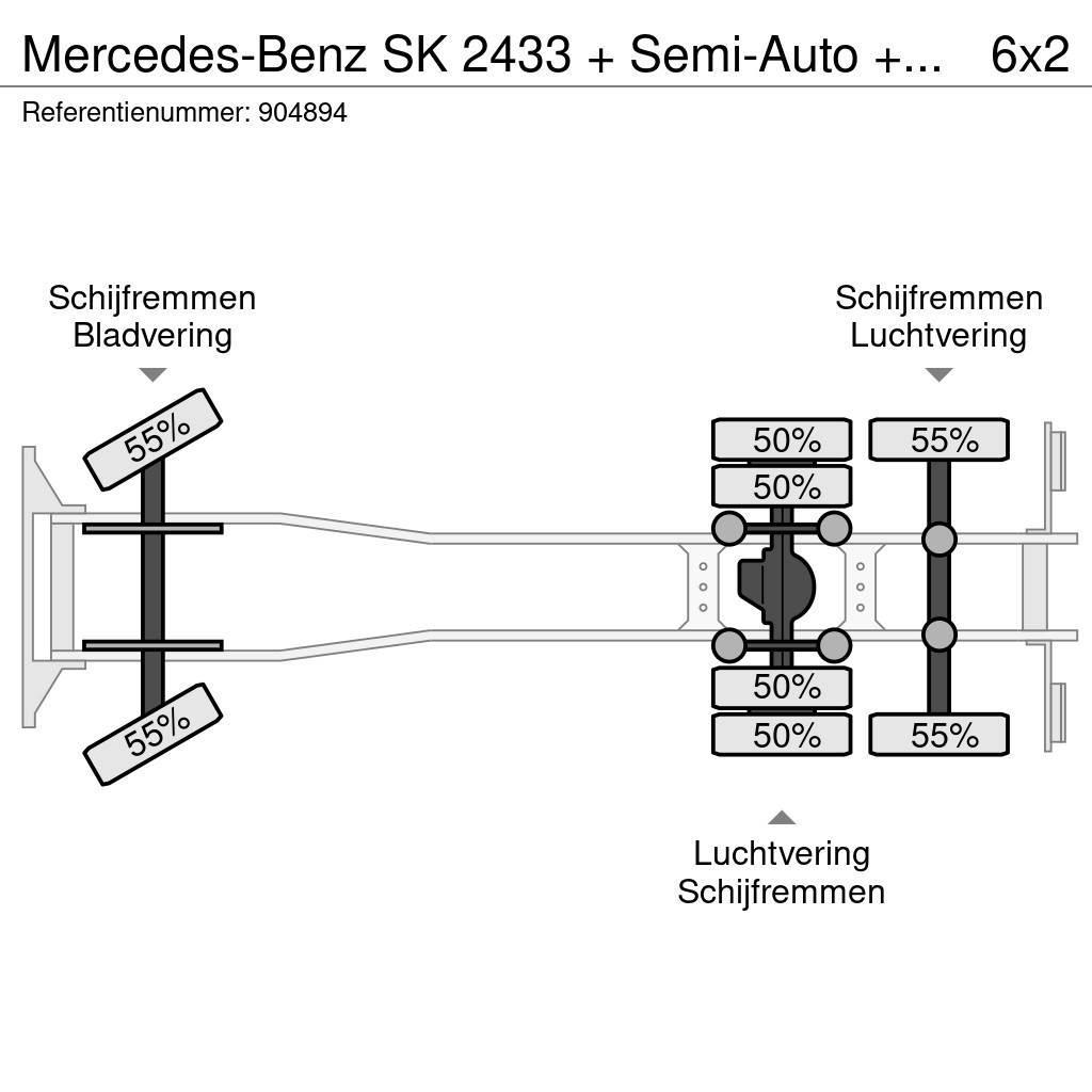 Mercedes-Benz SK 2433 + Semi-Auto + PTO + Serie 14 Crane + 3 ped Containerwagen
