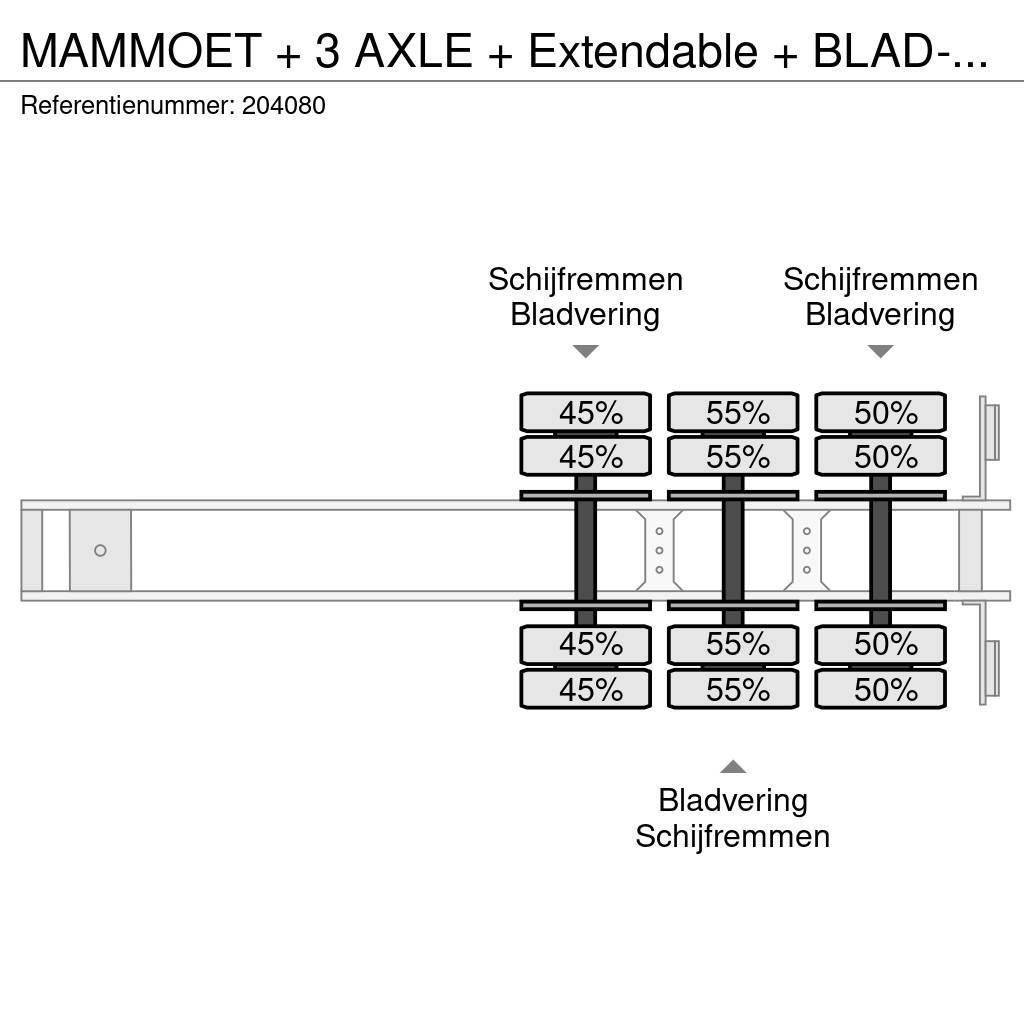  Mammoet + 3 AXLE + Extendable + BLAD-BLAD-BLAD Tieflader-Auflieger