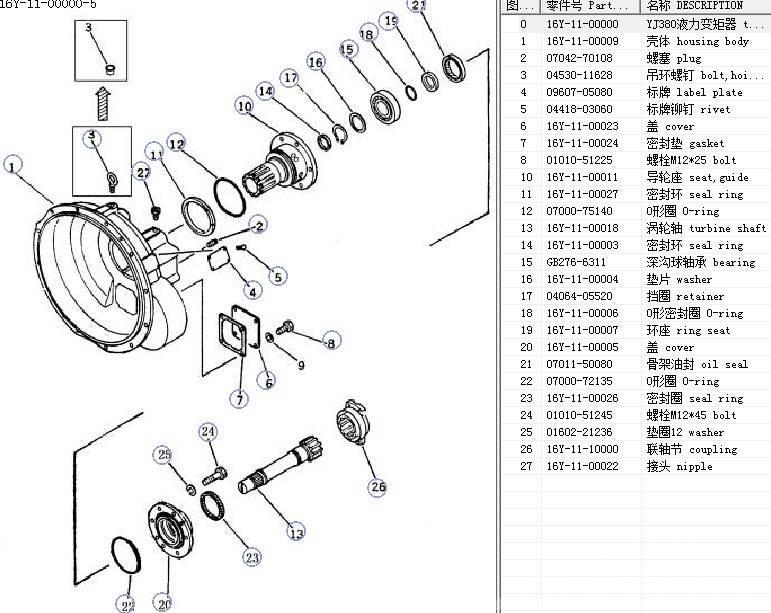 Shantui SD16 torque converter assy YJ380 16y-11-00000 Getriebe