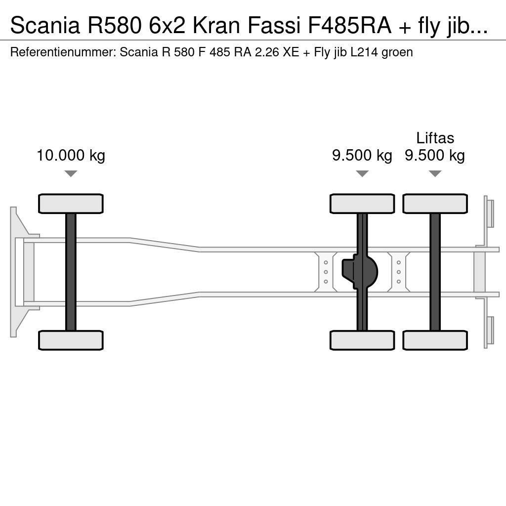 Scania R580 6x2 Kran Fassi F485RA + fly jib Euro 6 All-Terrain-Krane