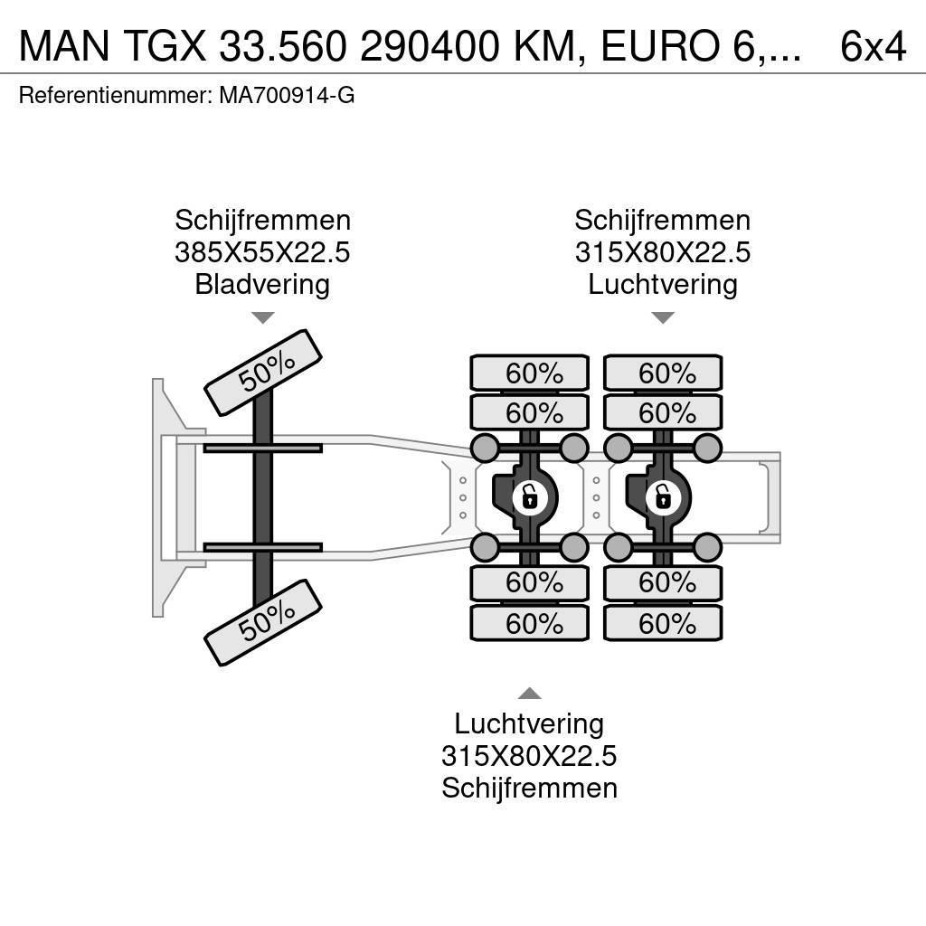 MAN TGX 33.560 290400 KM, EURO 6, 113 TON Sattelzugmaschinen